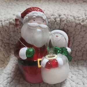 Christmas, Holiday, Festive Santa and Snowman, Smores, Adorable Night Light